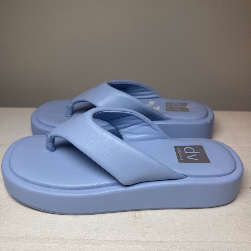 DV by Dolce Vita Sky Blue Platform Cushioned Sandals Flip Flops Women’s Size 6 - Picture 4 of 9